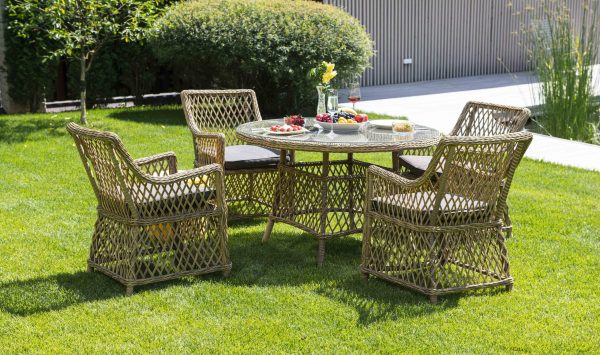 "Доппио" обеденная группа плетеная, цвет соломенный — изображение 3