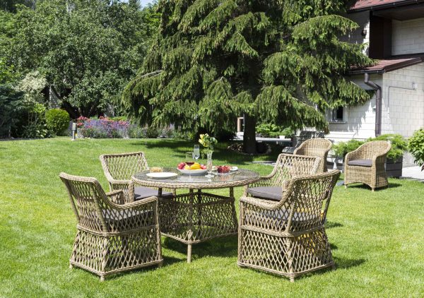 "Доппио" обеденная группа плетеная, цвет соломенный — изображение 4