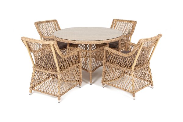 "Доппио" обеденная группа плетеная