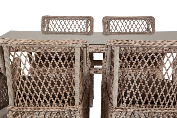 "Латте" обеденная группа плетеная, цвет бежевый — изображение 4