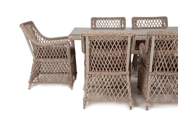 "Латте" обеденная группа плетеная, цвет бежевый — изображение 5