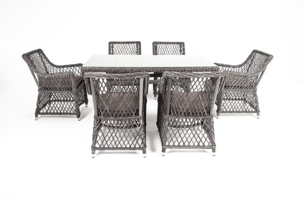 "Латте" обеденная группа плетеная, цвет графит — изображение 3