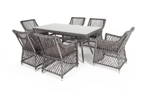 "Латте" обеденная группа плетеная, цвет графит — изображение 4