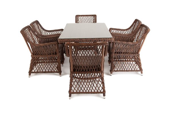 Латте-обеденная-группа-плетеная-цвет-коричневый-1 цвет коричневый