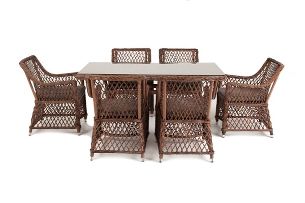 Латте-обеденная-группа-плетеная-цвет-коричневый-3 "Латте" обеденная группа плетеная, цвет коричневый — изображение 4