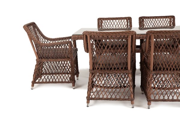 Латте-обеденная-группа-плетеная-цвет-коричневый-4 "Латте" обеденная группа плетеная, цвет коричневый — изображение 5