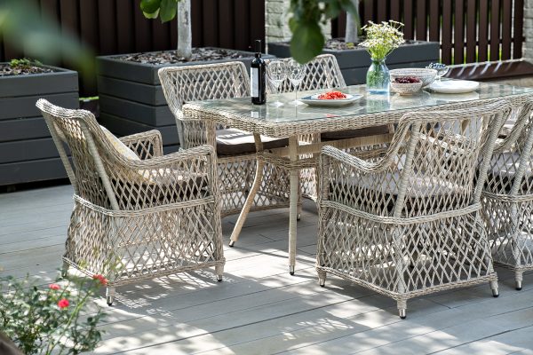 "Латте" плетеное кресло из искусственного ротанга, цвет бежевый — изображение 4