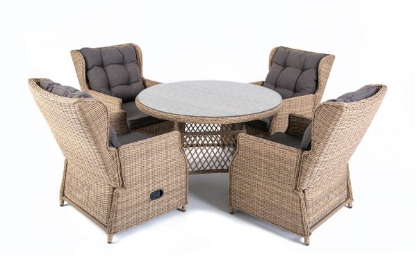 "Лацио" обеденная группа из искусственного ротанга, цвет соломенный — изображение 3