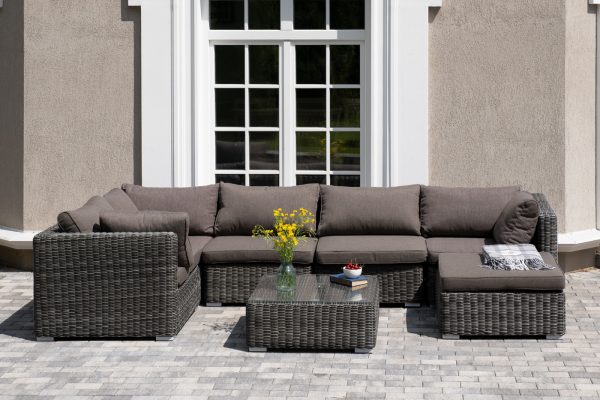 "Лунго" трансформирующаяся лаунж-зона из искусственного ротанга, цвет графит — изображение 3