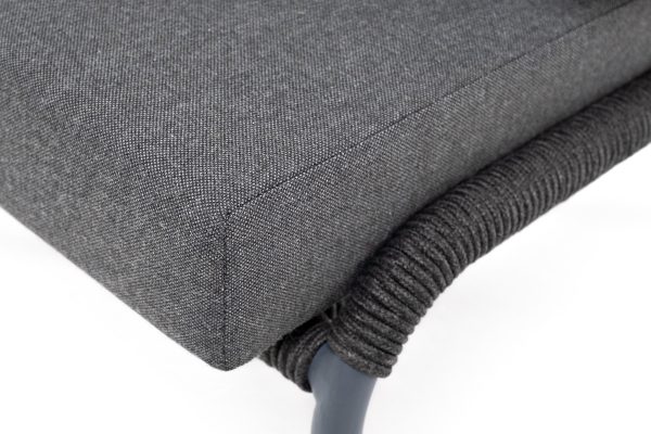 "Милан" лаунж-зона 4-местная плетеная из роупа (веревки), каркас алюминиевый темно-серый, роуп темно-серый — изображение 5