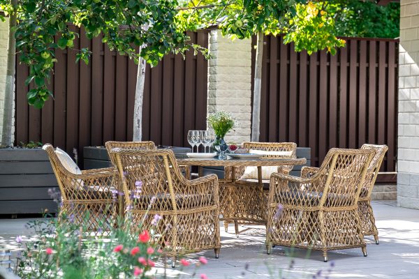 "Эспрессо–150 L" обеденная группа плетеная, цвет соломенный — изображение 4