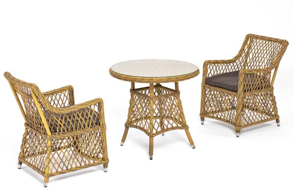 "Эспрессо–80 L" обеденная группа плетеная, цвет соломенный — изображение 3