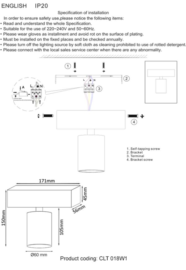 Светильник потолочный Crystal Lux CLT 018W1 BL — изображение 2