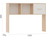 Полка-надставка «Стелс» 120, Дуб сонома/белый — изображение 3