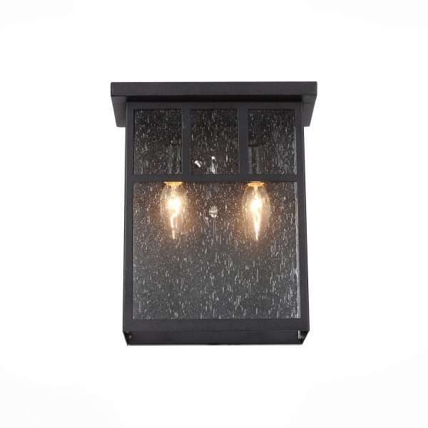 SL079.401.02_01W SL079.401.02 Светильник уличный настенный ST-Luce Темный кофе/Прозрачное кракелированное стекло E14 GLAZGO
