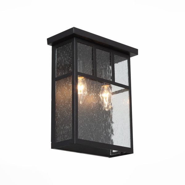 SL079.401.02_02W SL079.401.02 Светильник уличный настенный ST-Luce Темный кофе/Прозрачное кракелированное стекло E14 GLAZGO — изображение 2