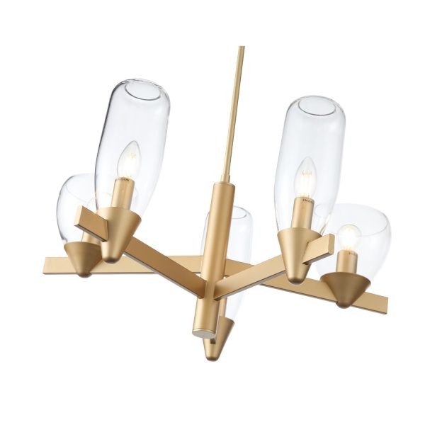 SL1119.203.05 Светильник подвесной ST-Luce Золотистый/Прозрачный E14 5*40W TENERESA — изображение 2