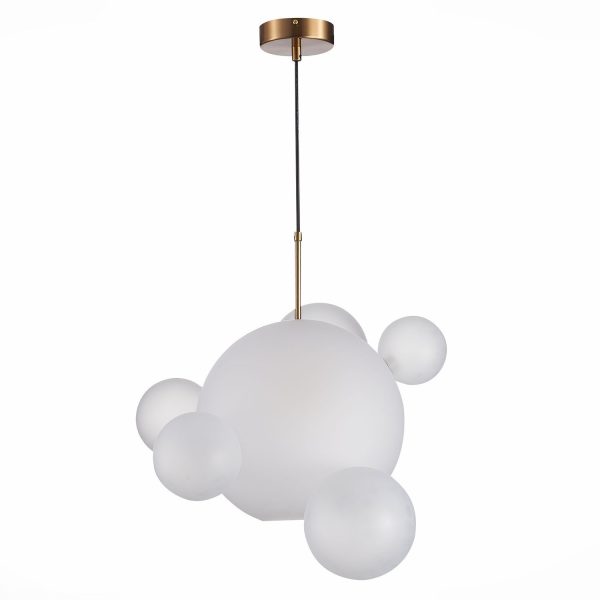 SL1133.513.01 Светильник подвесной ST-Luce Латунь/Белый E27 1*60W BOPONE — изображение 2