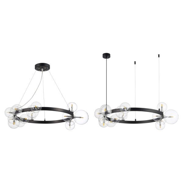 SL1165.403.15 Светильник подвесной ST-Luce Черный/Прозрачный G4 15*5W NECTON — изображение 2