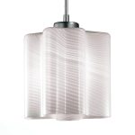 SL117.503.01 Светильник подвесной ST-Luce Серебристый/Белый с полосками E27 1*60W ONDE