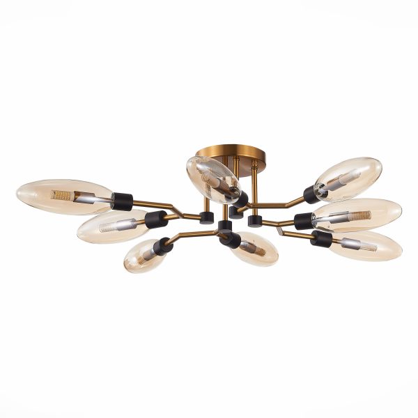 SL1174.302.08 Люстра потолочная ST-Luce Латунь/Коньячный G9 8*5W DESIMA — изображение 2