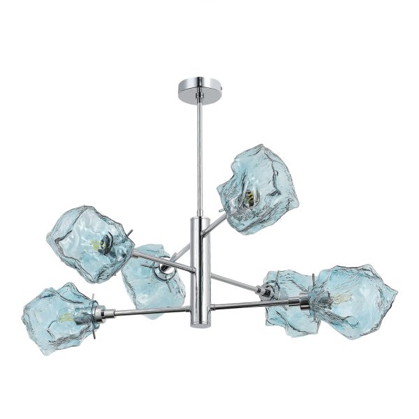 SL1175.112.06 Люстра потолочная ST-Luce Хром/Светло-голубой E14 6*40W PORTICI — изображение 2