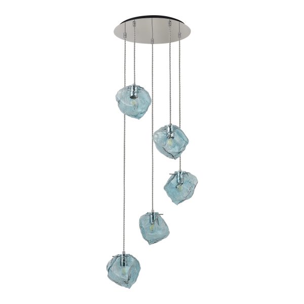 SL1175.113.05_02W SL1175.113.05 Светильник подвесной ST-Luce Хром/Светло-голубой E14 5*40W PORTICI — изображение 2