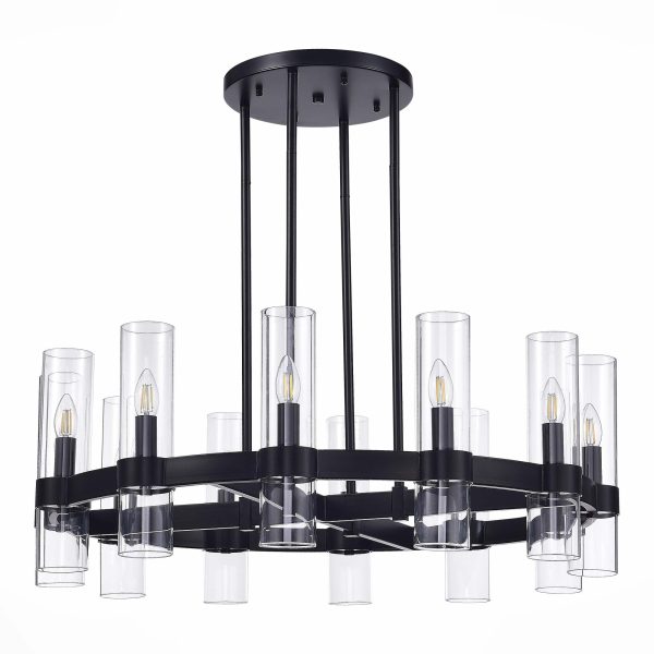 SL1237.403.12 Люстра подвесная ST-Luce Черный/Прозрачный E14 12*15W ISLA — изображение 2