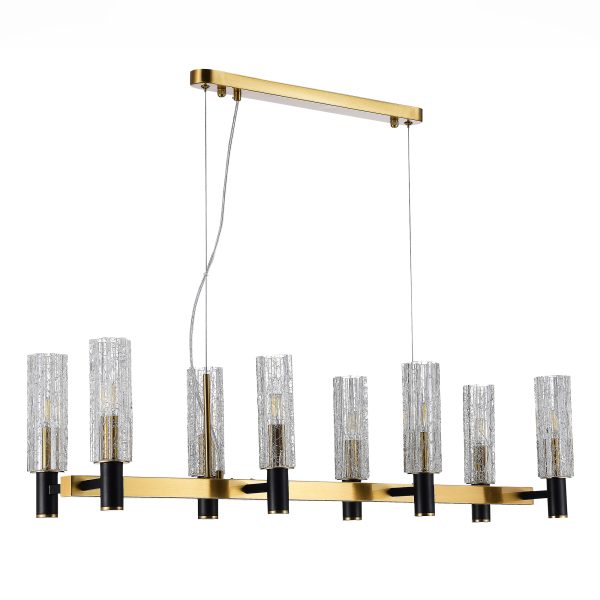 SL1238.303.08 Люстра подвесная ST-Luce Латунь/Кракелированное стекло E14 8*40W CASALI — изображение 2