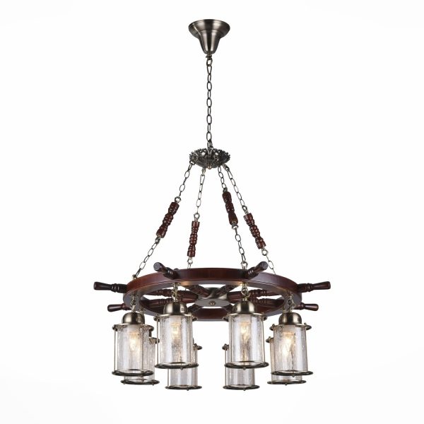 Коричневый/Прозрачный с эфектом трещин E27 8*40W VOLANTINO