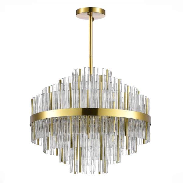 SL1634.303.09 Люстра подвесная ST-Luce Латунь/Прозрачный E14 9*60W RENS — изображение 2