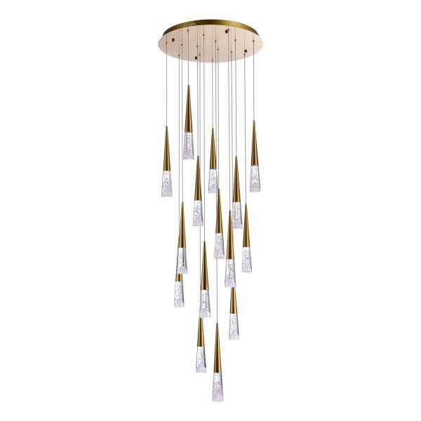SL6111.203.15 Люстра подвесная ST-Luce Золотистый/Прозрачный LED 15*3W 3000K SOLLEN — изображение 2