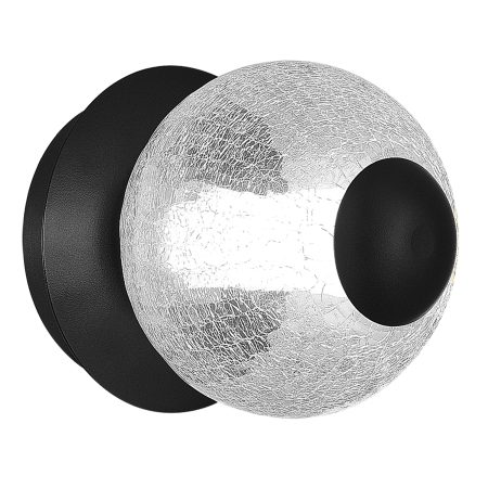 SL6120.401.01 Светильник настенный ST-Luce Черный/Прозрачное кракелированное стекло LED 1*8