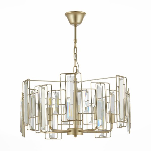 SLE103403-05 Светильник подвесной Шампань/Прозрачный E14 5*40W GIANO — изображение 2