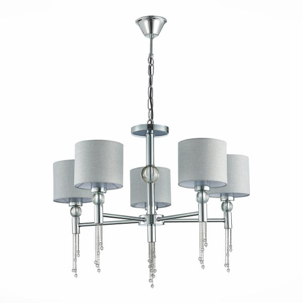 SLE105173-05 Светильник подвесной Хром/Серый E27 5*60W PRIMMA — изображение 2