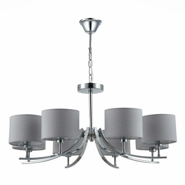 SLE105303-08 Светильник подвесной Хром/Серый E14 8*40W LINDA — изображение 2