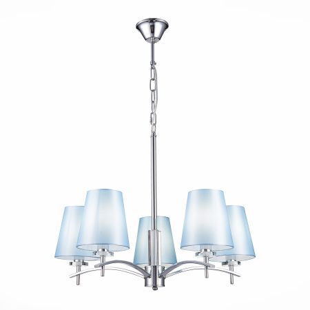 SLE105613-05 Светильник подвесной Хром/Светло-голубой E14 5*40W PERAMONE