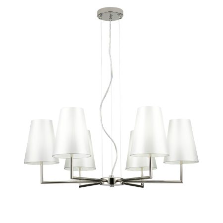 SLE105903-06 Светильник подвесной Никель/Белый E14 6*40W BELLINO