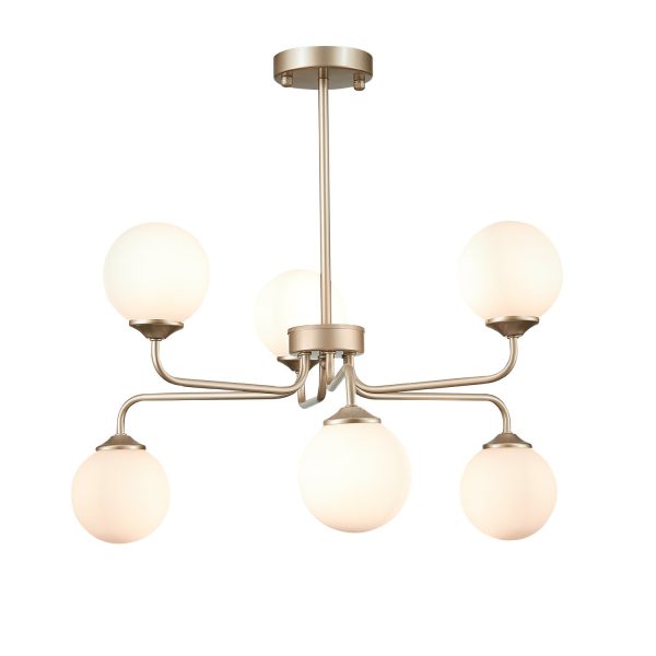 SLE106203-06_01W SLE106203-06 Светильник подвесной ST-Luce Золотистый/Белый G9 LED 6*5W REDJINO