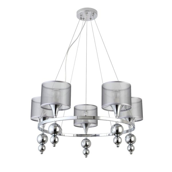 SLE107103-05 Светильник подвесной Хром/Серебристый E14 5*40W PAZIONE — изображение 2