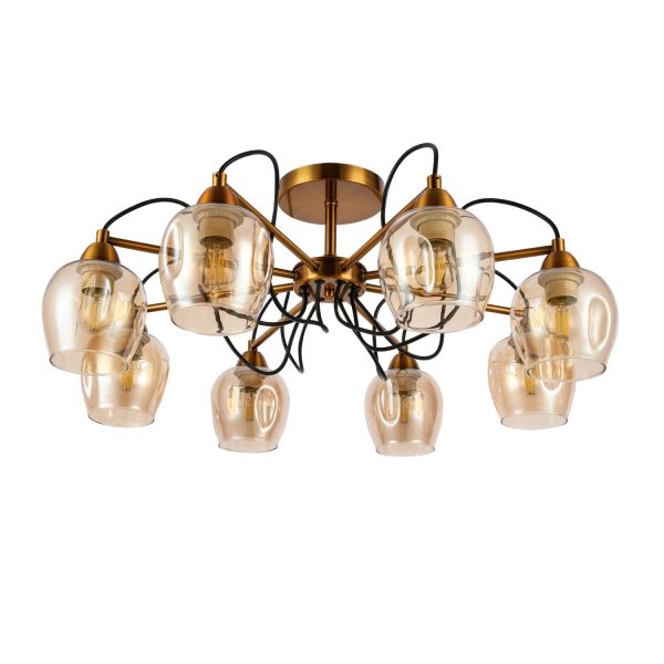 SLE110002-08 Светильник потолочный Бронза/Янтарный E27 8*60W ACRO — изображение 2