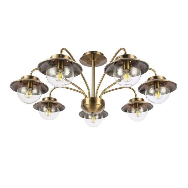 SLE110102-07 Светильник потолочный Античная бронза/Прозрачный E14 7*40W GARONNI — изображение 2