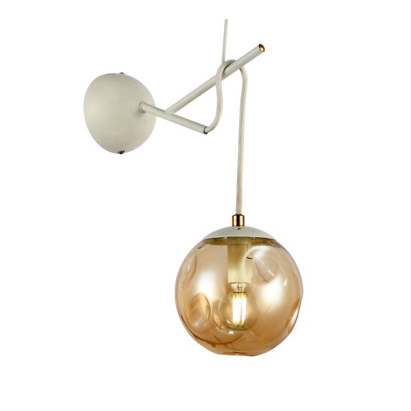 SLE110201-01_01W SLE110201-01 Светильник настенный Белый/Янтарный E14 1*40W CALLETTA