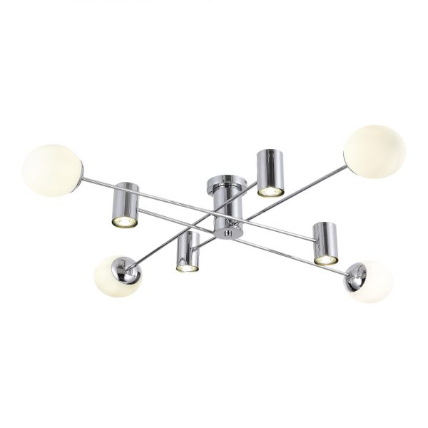 SLE1105-102-08_02W SLE1105-102-08 Светильник потолочный Хром/Белый GU10+E27 4+4*5+60W RAITO — изображение 2