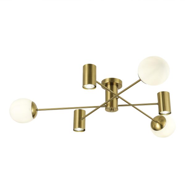 SLE1105-302-06_02W SLE1105-302-06 Светильник потолочный Латунь/Белый GU10+E27 3+3*5+60W RAITO — изображение 2