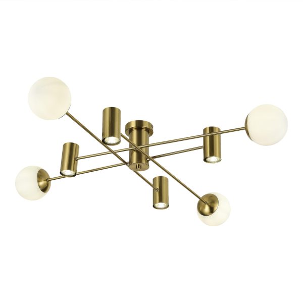 SLE1105-302-08_02W SLE1105-302-08 Светильник потолочный Латунь/Белый GU10+E27 4+4*5+60W RAITO — изображение 2