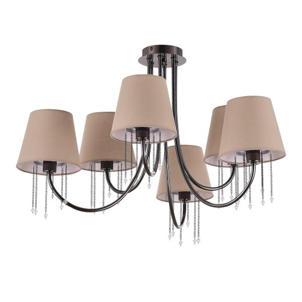 SLE1118-802-06 Светильник потолочный Черный хром/Бежевый E14 6*40W ALLURIA — изображение 2