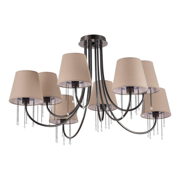 SLE1118-802-08 Светильник потолочный Черный хром/Бежевый E14 8*40W ALLURIA — изображение 2