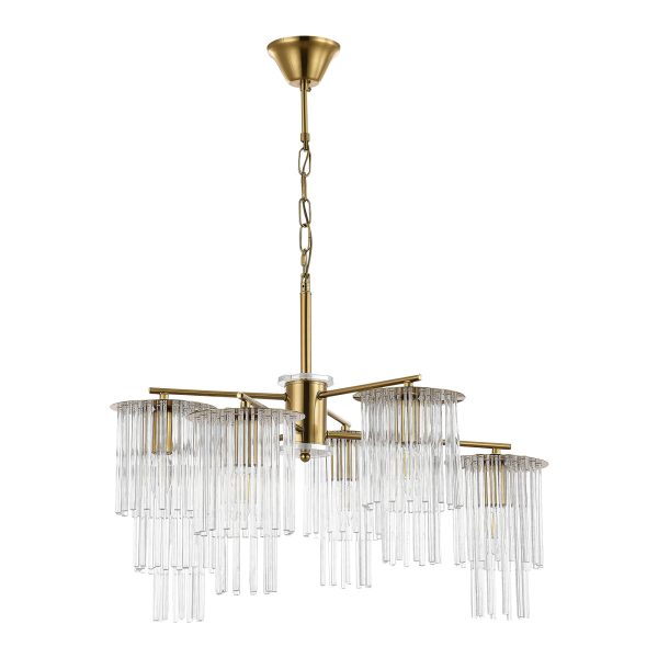 SLE1122-303-06 Светильник подвесной Латунь/Прозрачный E14 6*40W LYNDEN — изображение 2