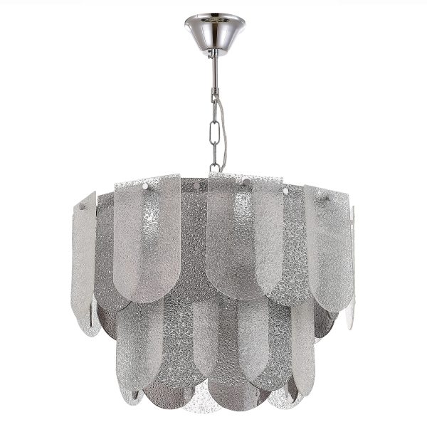 SLE1125-103-07 Светильник подвесной Хром/Прозрачно-Дымчатый E14 7*40W ERZO — изображение 2